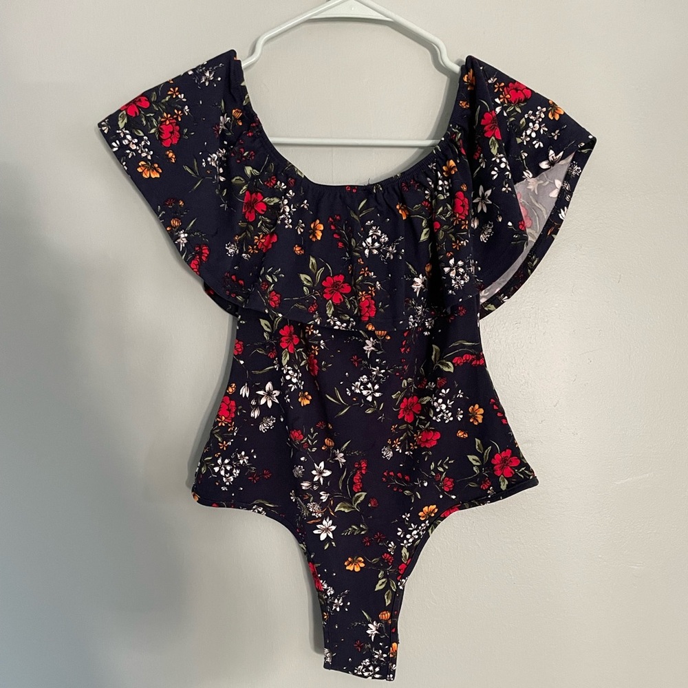 Marci dark blue floral bodysuit